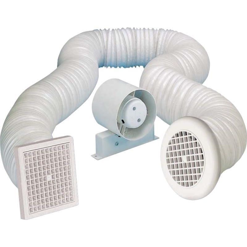 EasiPlumb in Line Shower Fan Kit 100mm  Standard