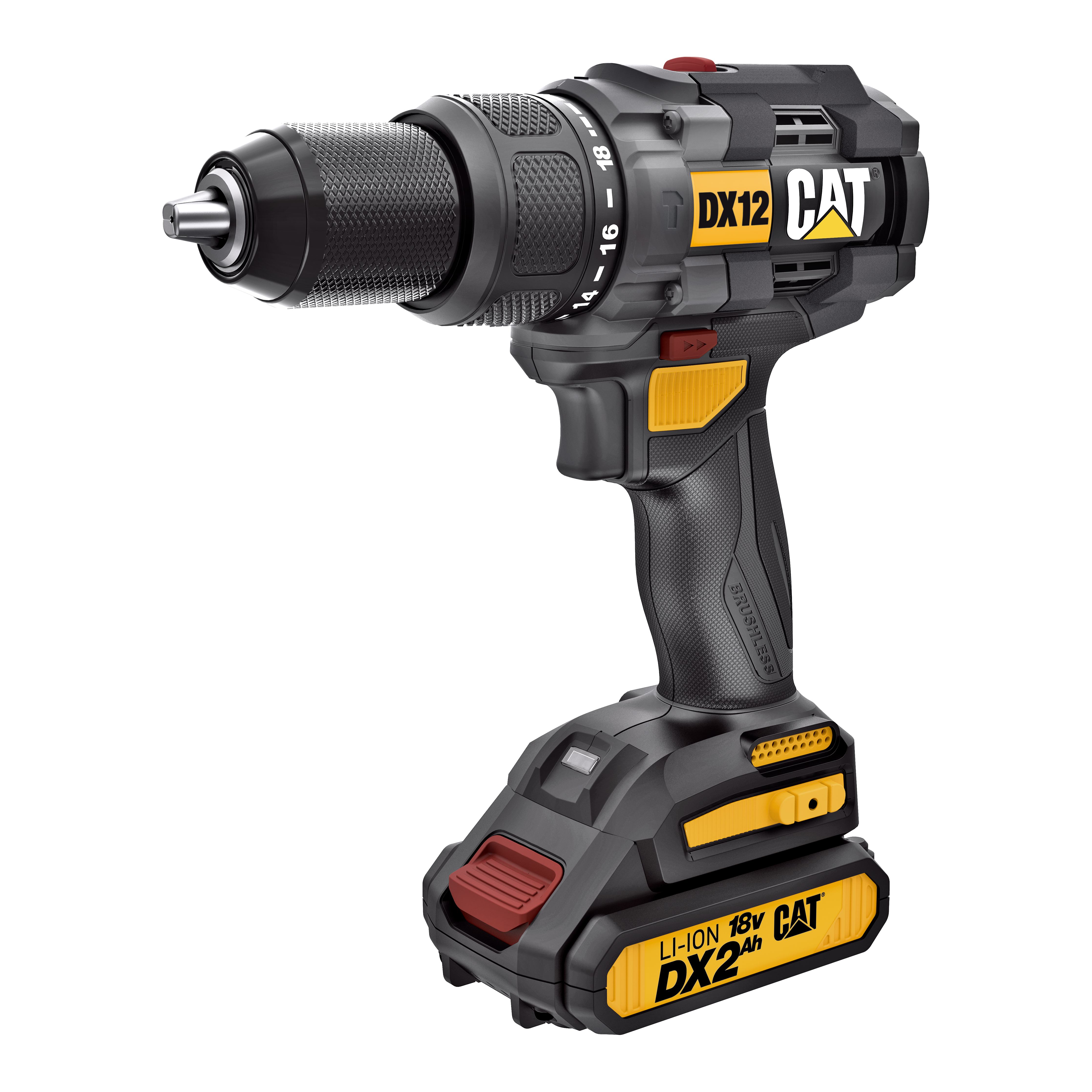 CAT DX12 18V BL Combi Drill 2 x 2.0Ah Li-ion Batteries