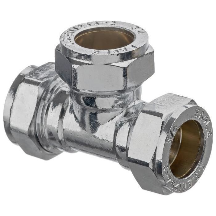 EasiPlumb Equal T Piece 1/2in Comp 318 Chrome