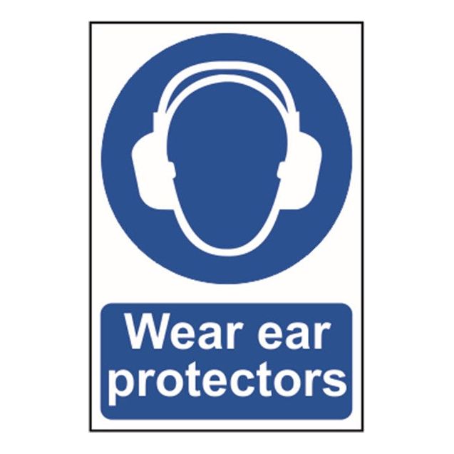 Wear ear protectors Sign 200x300mm PVC