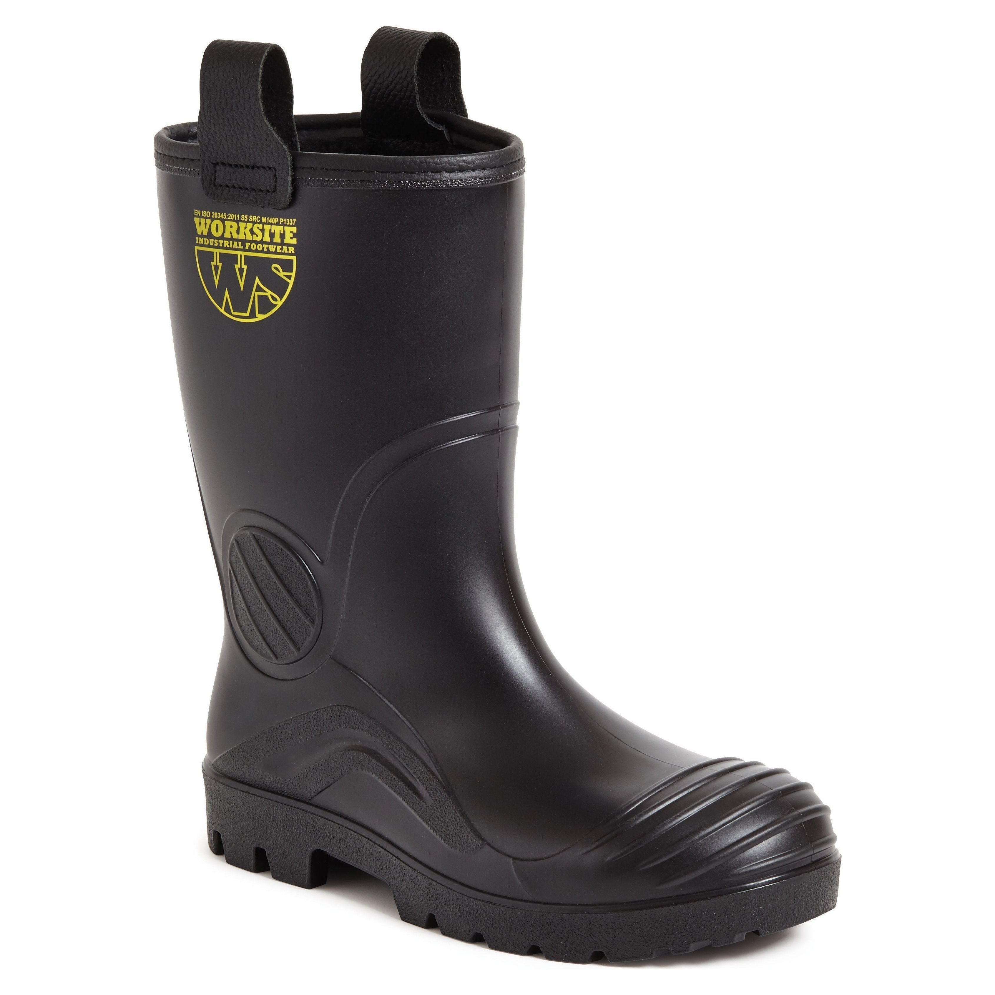 Worksite PVC Rigger Safety Boots Black