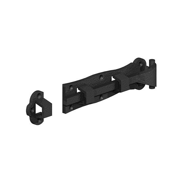 Gatemate - Straight Door Bolt-6" Black Ornamental