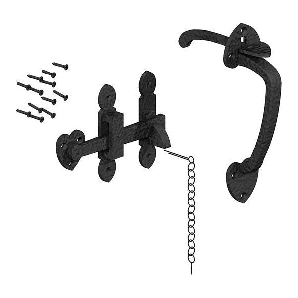 Gatemate - Suffolk Latch-6 in Black Ornamental